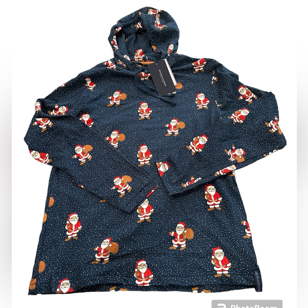 NWT Denim And Flower Ricky Singh Santa Christmas LS Top w Hood Men’s Size‎ Small